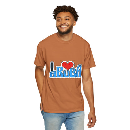 I Love Aruba Unisex Garment-Dyed T-Shirt