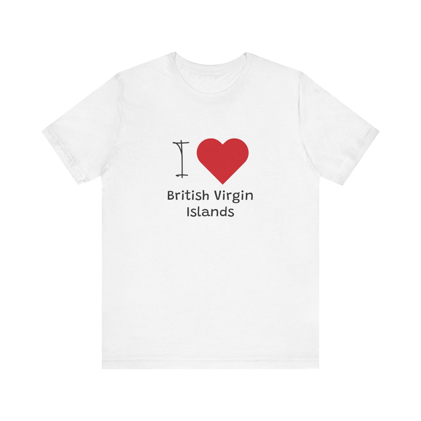 I Love British Virigin Island Unisex Jersey Short Sleeve Tee