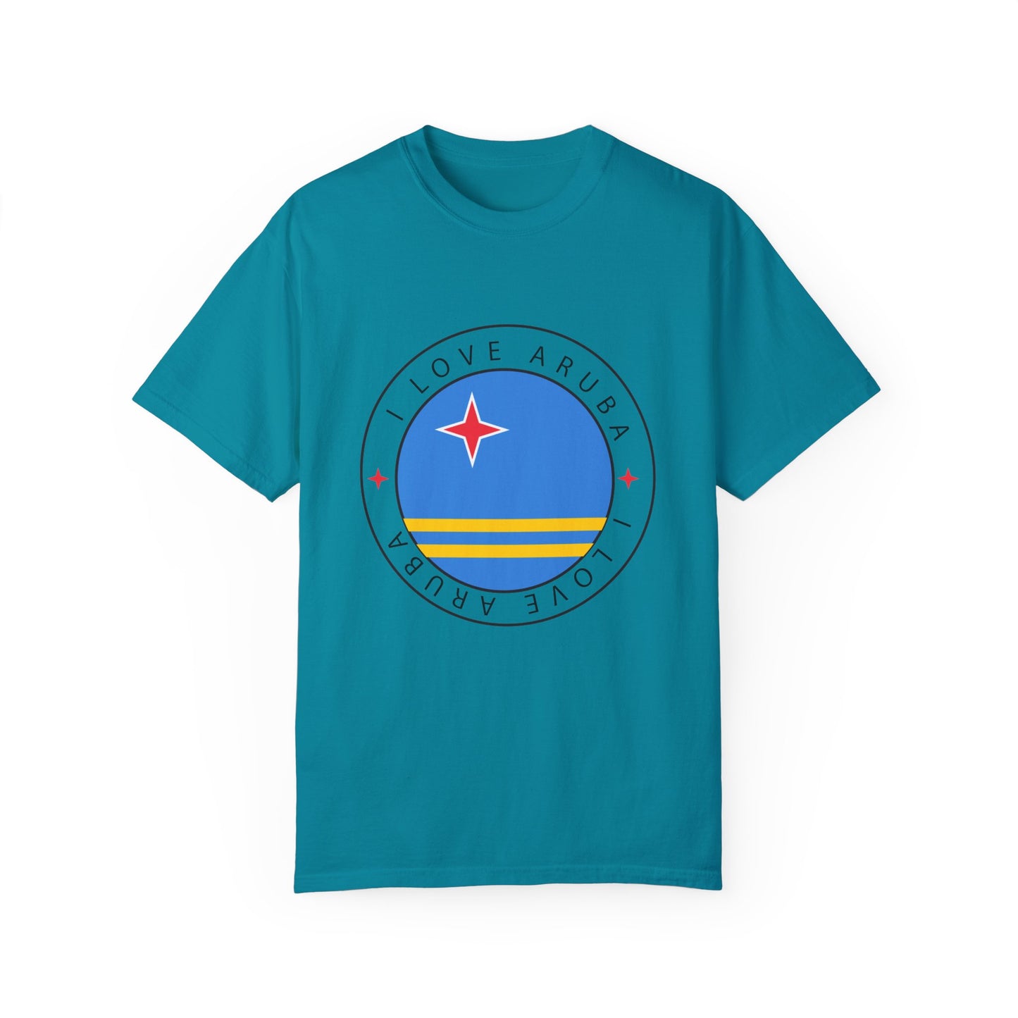 I Love Aruba Flag Unisex Garment-Dyed T-shirt