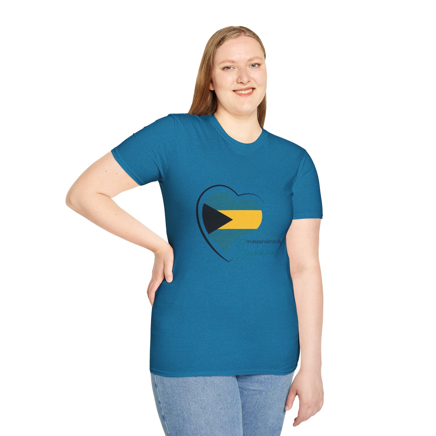 Bahamas Heart Shaped Flag  T-Shirt
