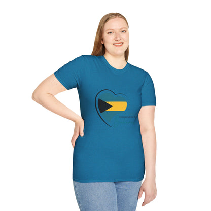 Bahamas Heart Shaped Flag  T-Shirt