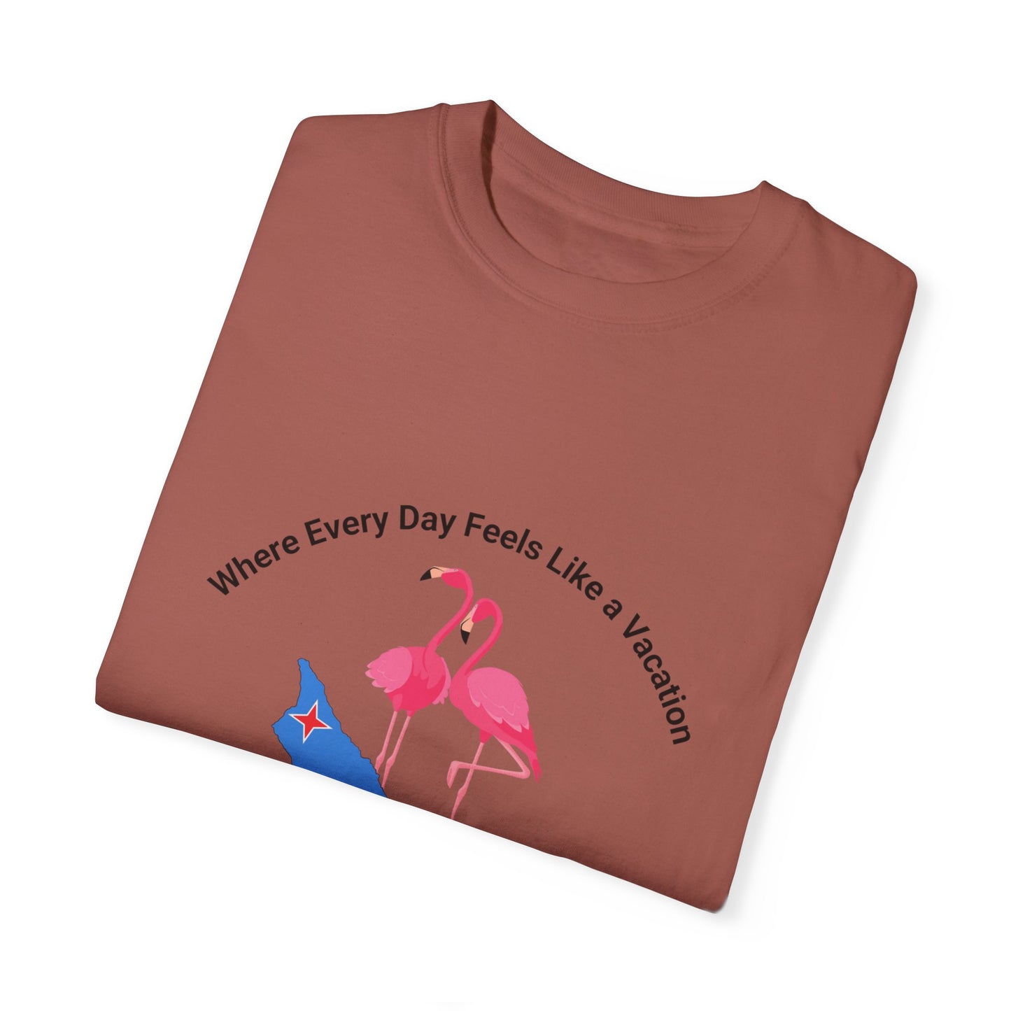 Vacation Vibe Unisex T-Shirt - Aruba Flamingos Design