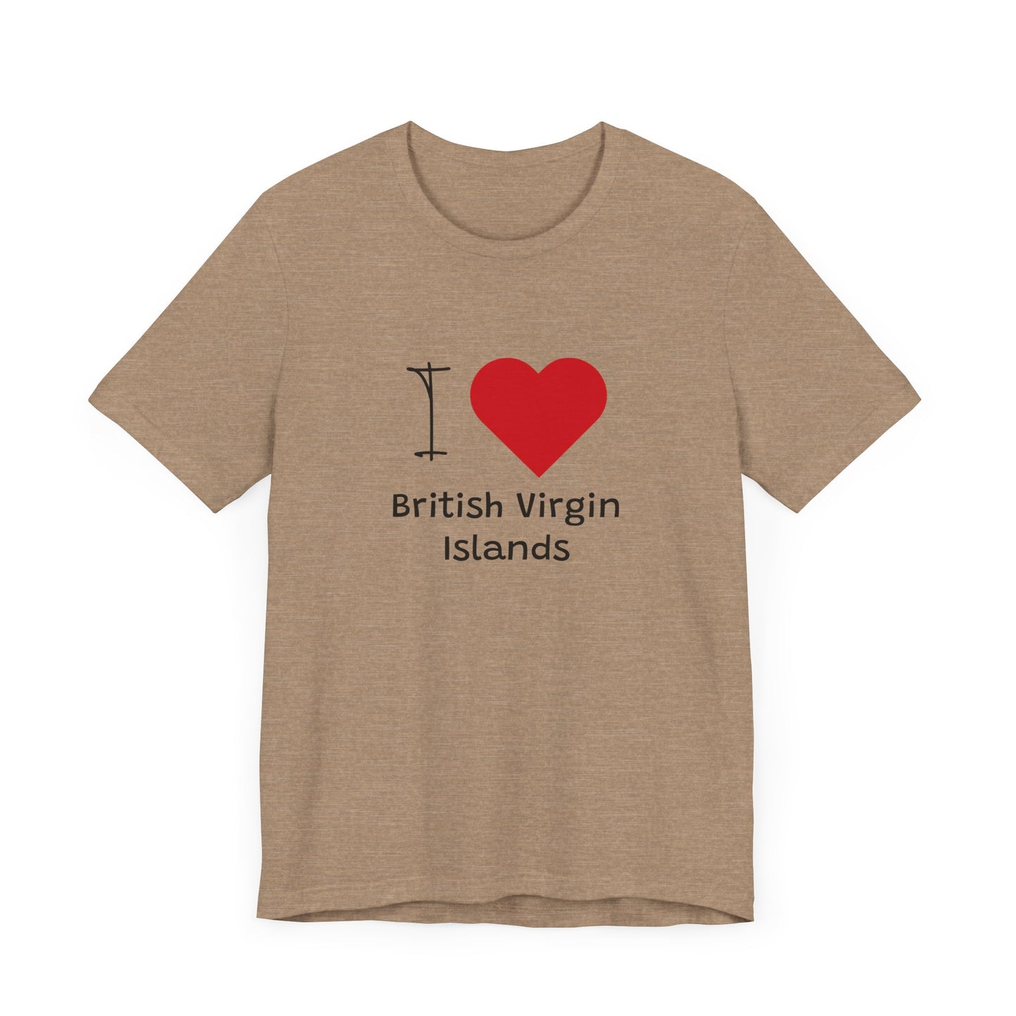 I Love British Virigin Island Unisex Jersey Short Sleeve Tee