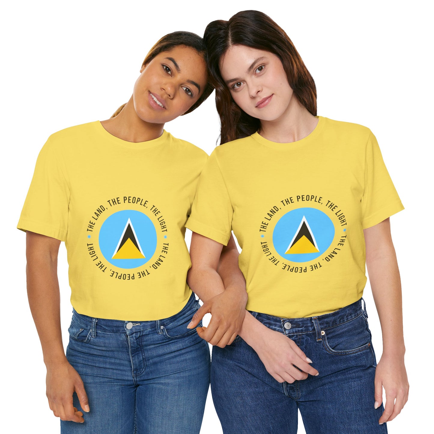 Unisex Jersey Korte Mouw Saint Lucia Vlag Shirt