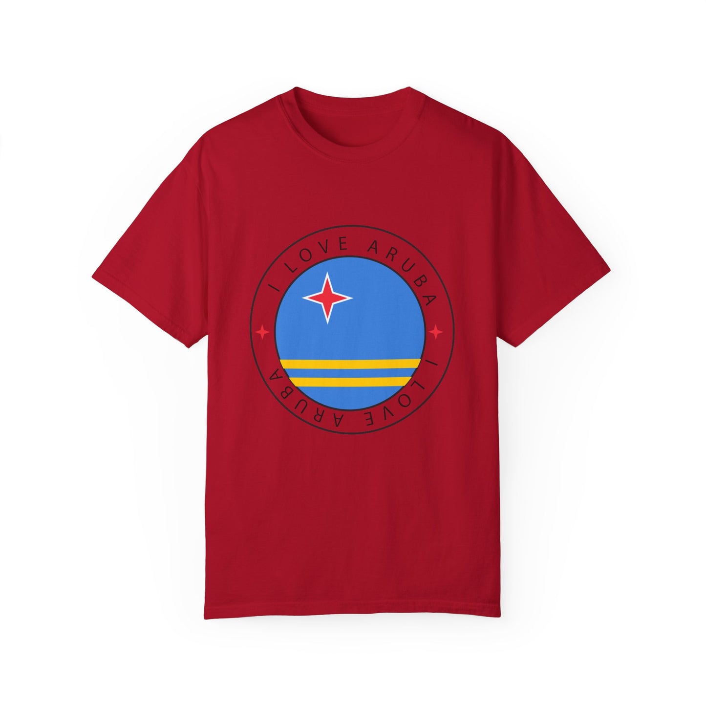 I Love Aruba Flag Unisex Garment-Dyed T-shirt