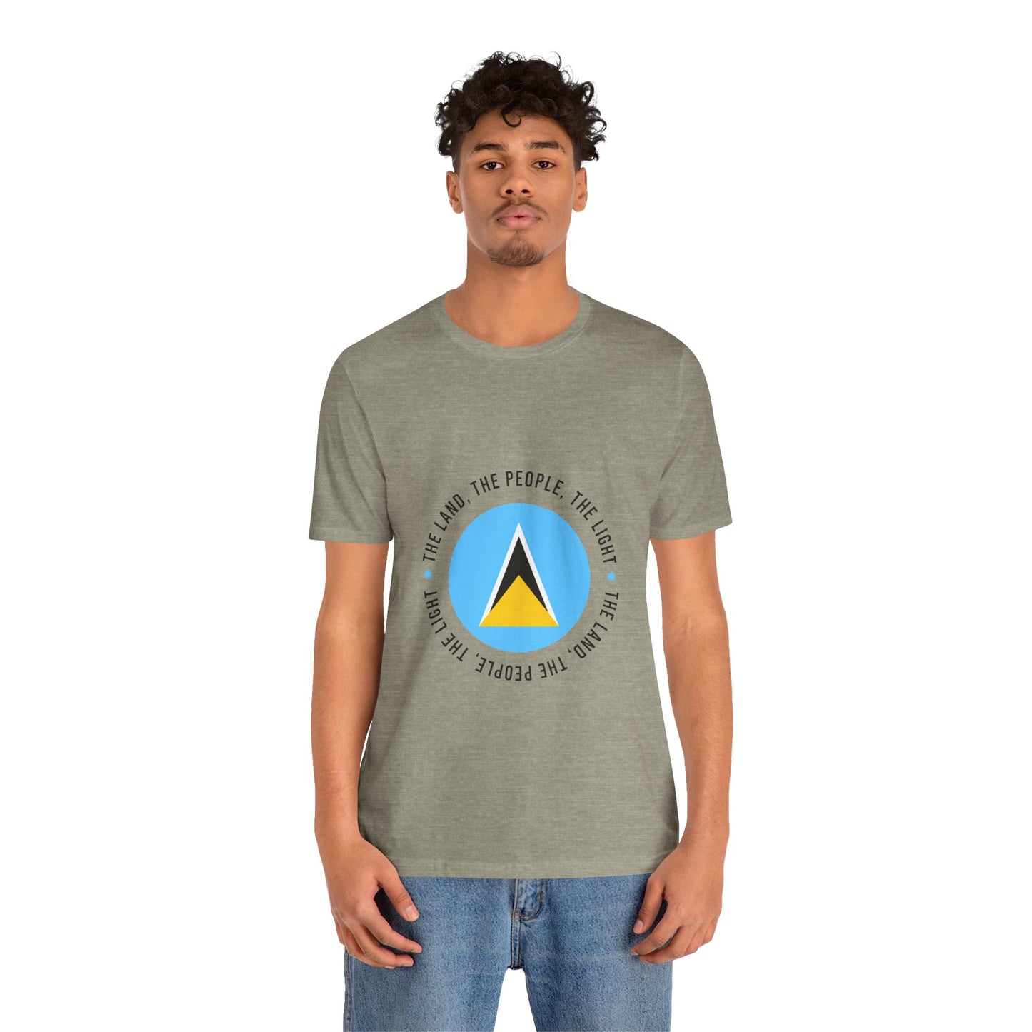 Unisex Jersey Korte Mouw Saint Lucia Vlag Shirt