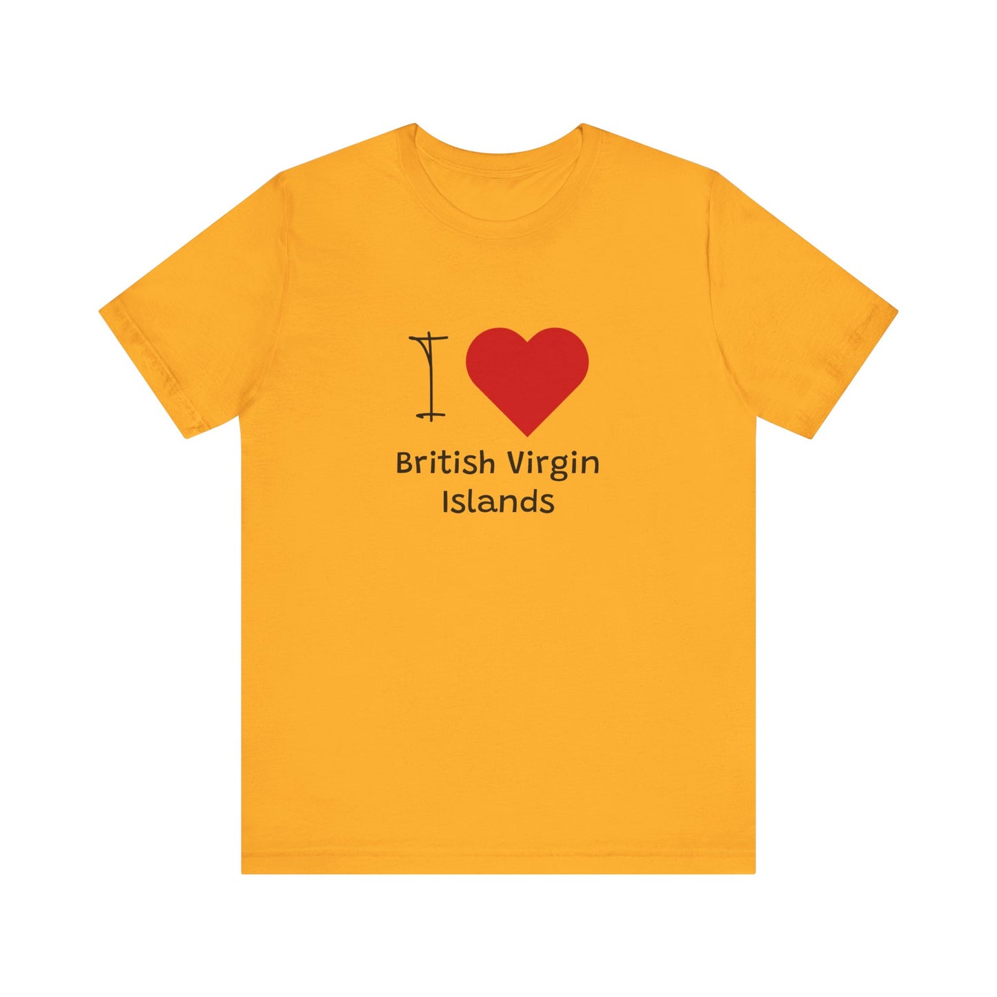 I Love British Virigin Island Unisex Jersey Short Sleeve Tee