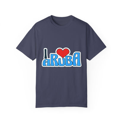I Love Aruba Unisex Garment-Dyed T-Shirt