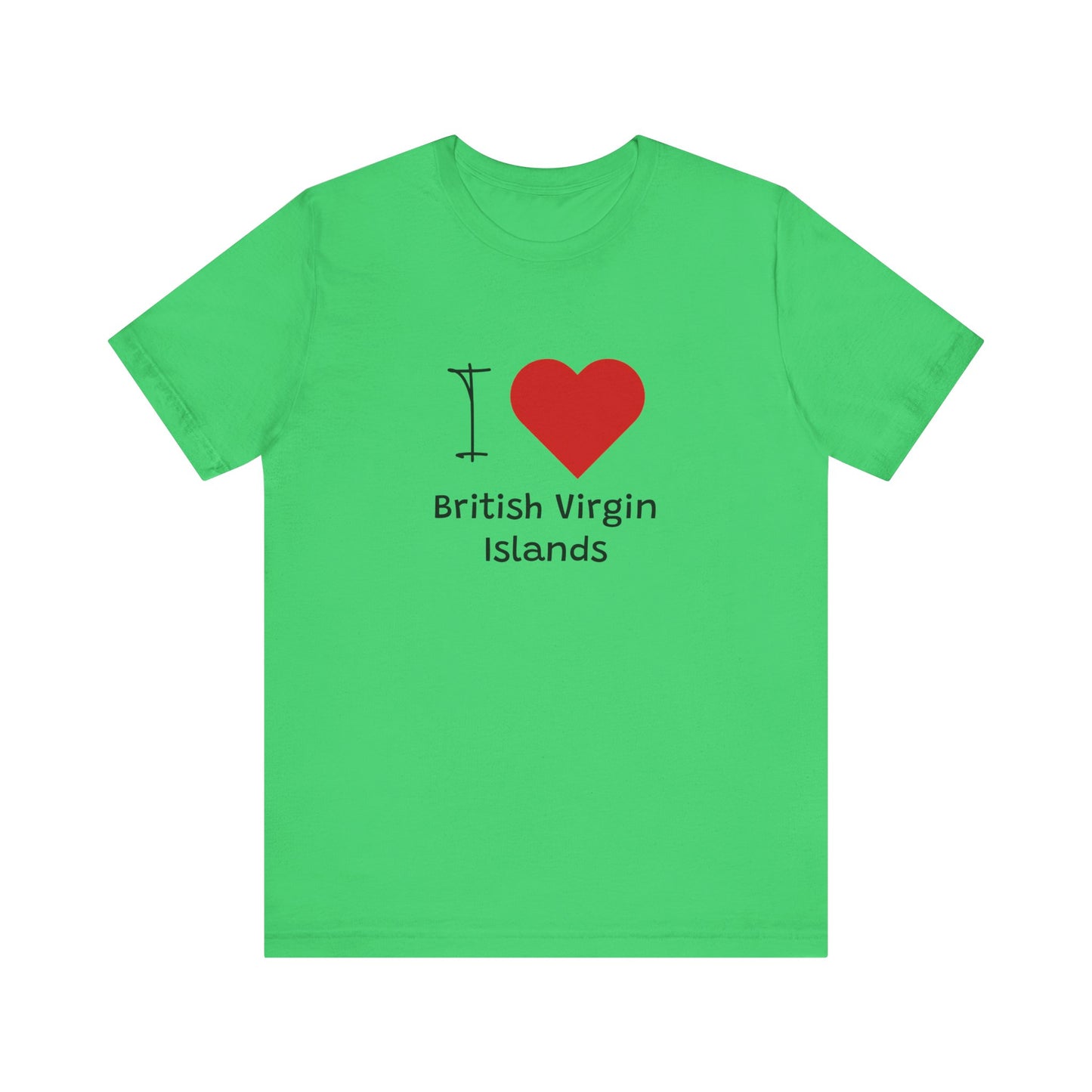 I Love British Virigin Island Unisex Jersey Short Sleeve Tee