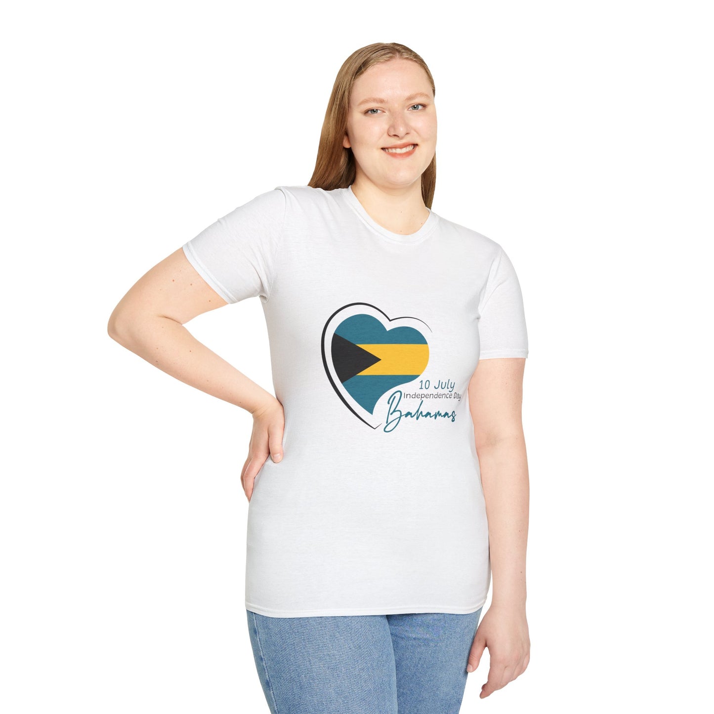 Bahamas Heart Shaped Flag  T-Shirt