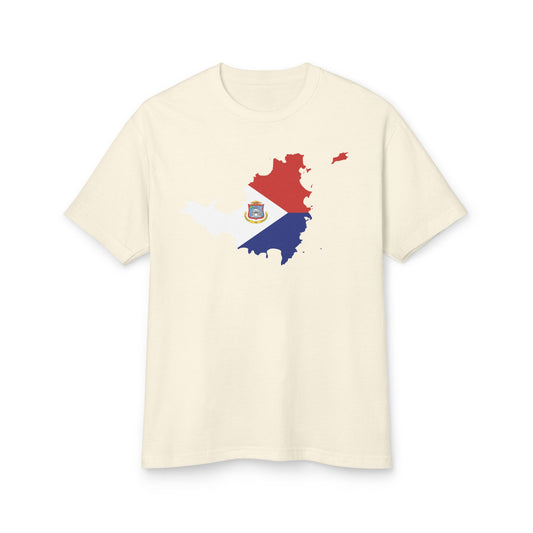 Unisex, geverfd Sint Maarten katoenen T-shirt van zwaargewicht katoen
