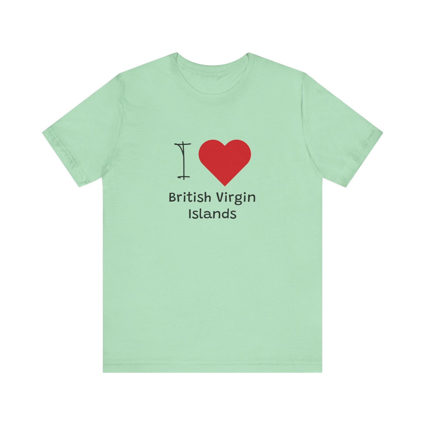 I Love British Virigin Island Unisex Jersey Short Sleeve Tee