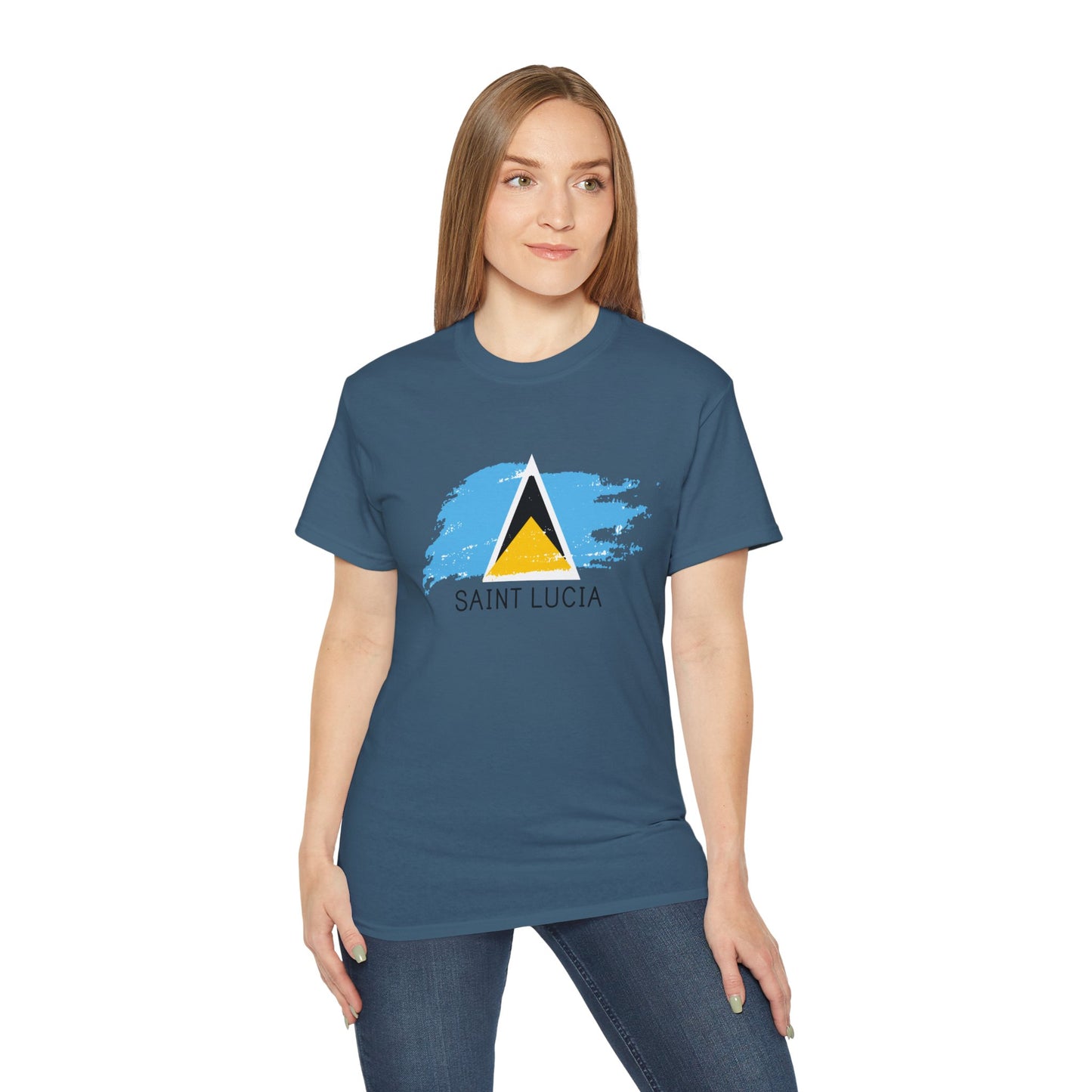 Saint Lucia Flag Unisex Ultra Cotton Tee - Casual Shirt