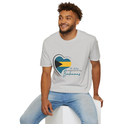 Bahamas Heart Shaped Flag  T-Shirt