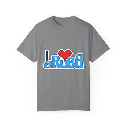 I Love Aruba Unisex Garment-Dyed T-Shirt