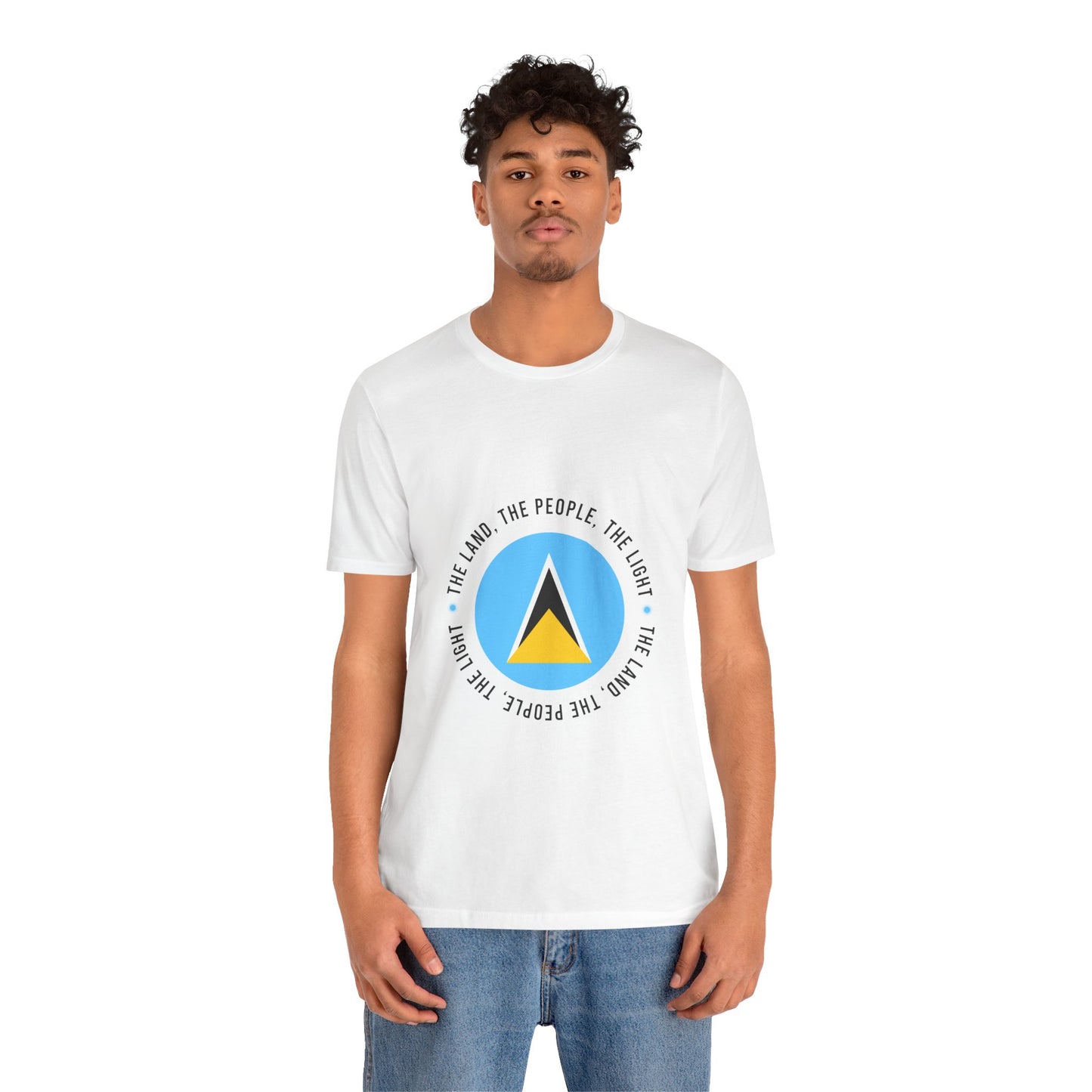 Unisex Jersey Korte Mouw Saint Lucia Vlag Shirt