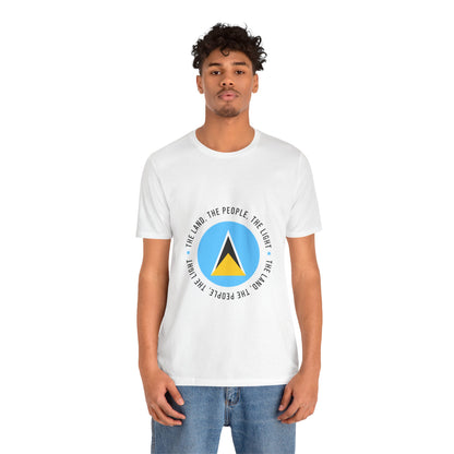 Unisex Jersey Korte Mouw Saint Lucia Vlag Shirt