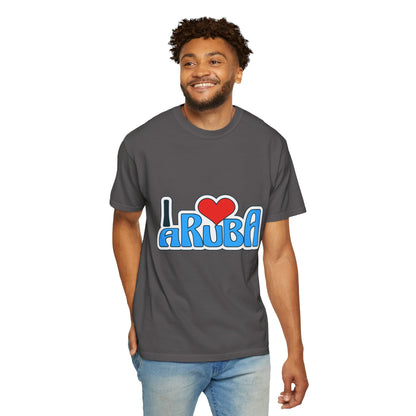 I Love Aruba Unisex Garment-Dyed T-Shirt