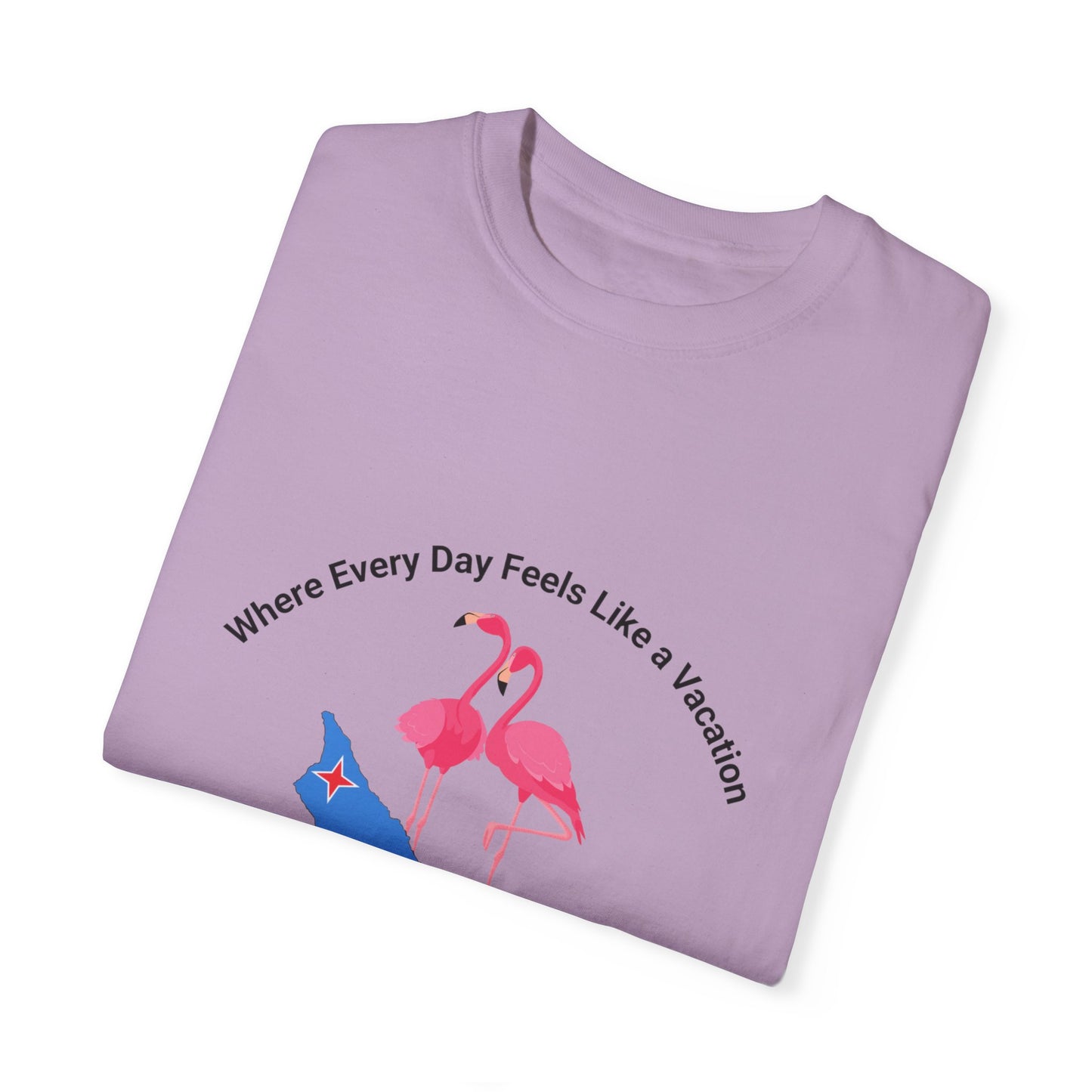 Vacation Vibe Unisex T-Shirt - Aruba Flamingos Design