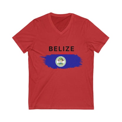 Belize Flag Short Sleeve V-Neck Tee
