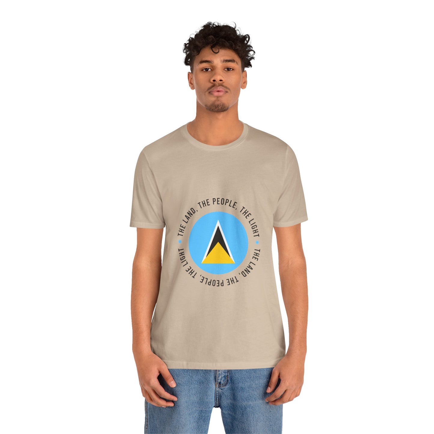 Unisex Jersey Korte Mouw Saint Lucia Vlag Shirt