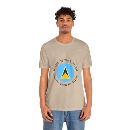 Unisex Jersey Korte Mouw Saint Lucia Vlag Shirt