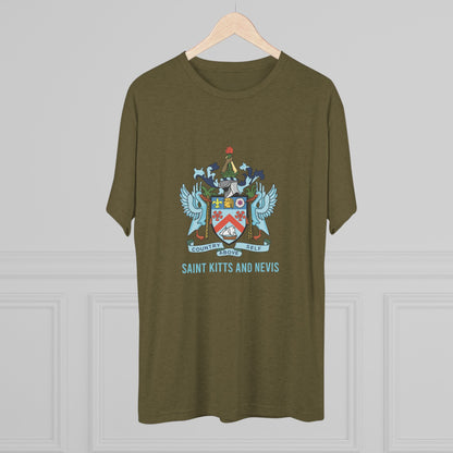Saint Kitts and Nevis Coat Of Arm Unisex Tri-Blend T-Shirt