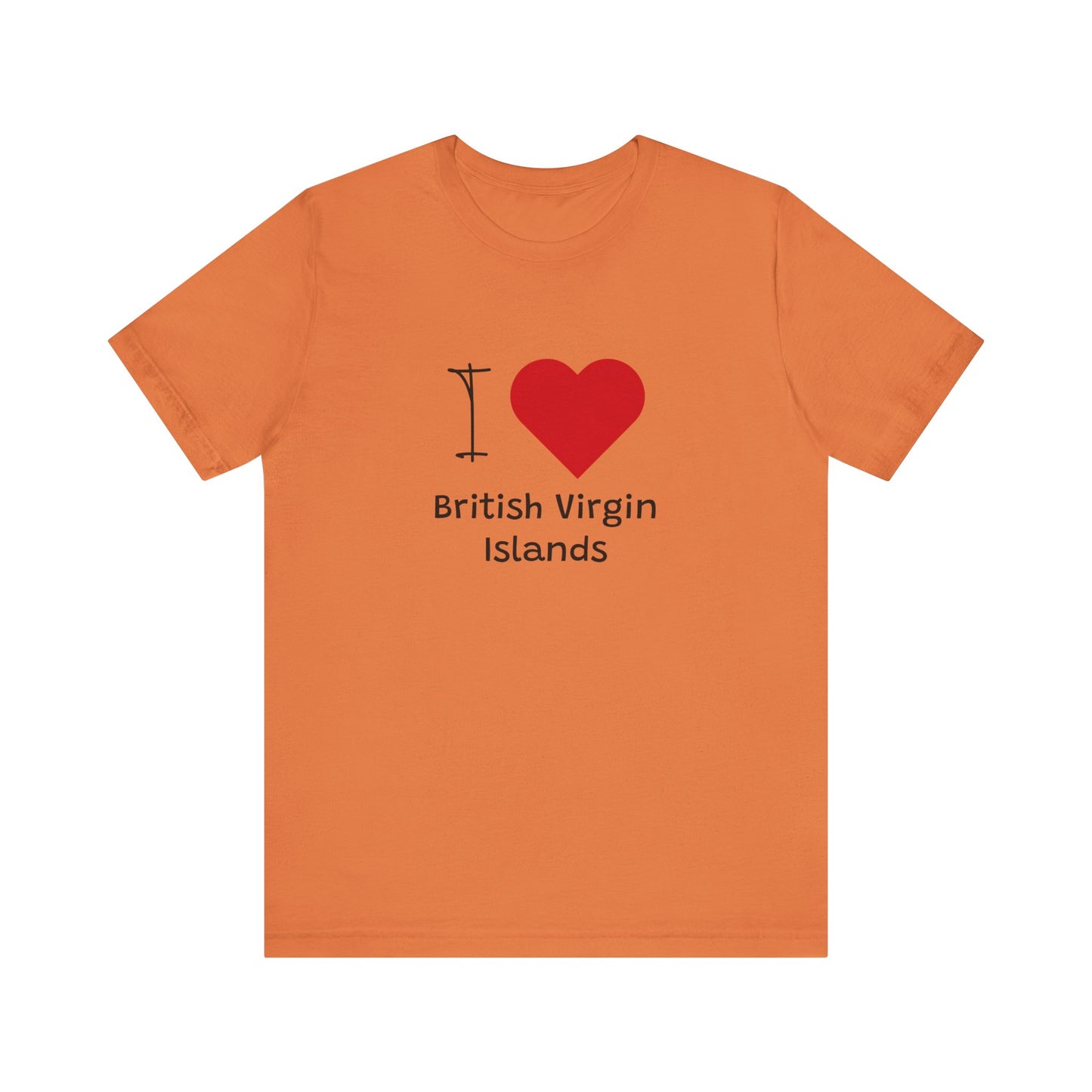 I Love British Virigin Island Unisex Jersey Short Sleeve Tee