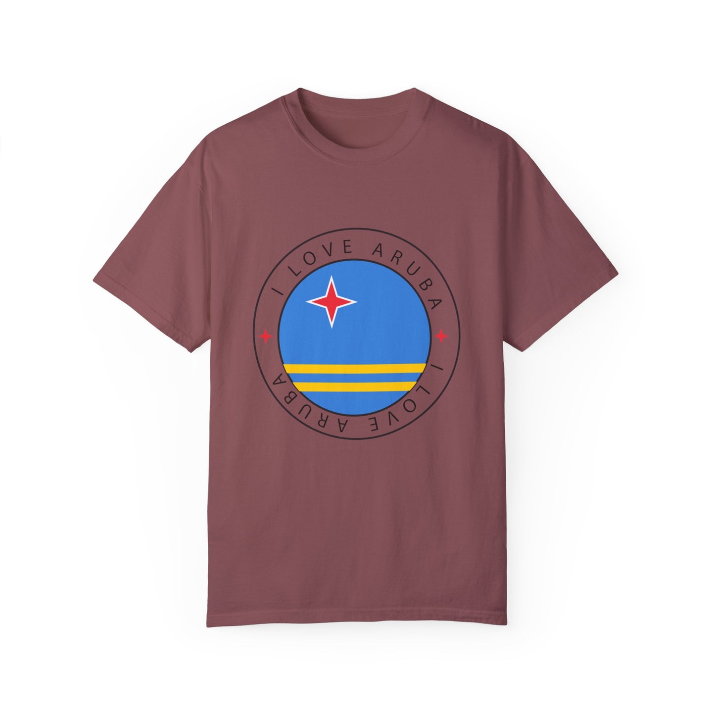 I Love Aruba Flag Unisex Garment-Dyed T-shirt