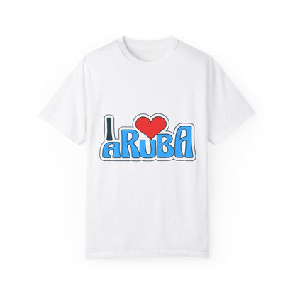 I Love Aruba Unisex Garment-Dyed T-Shirt