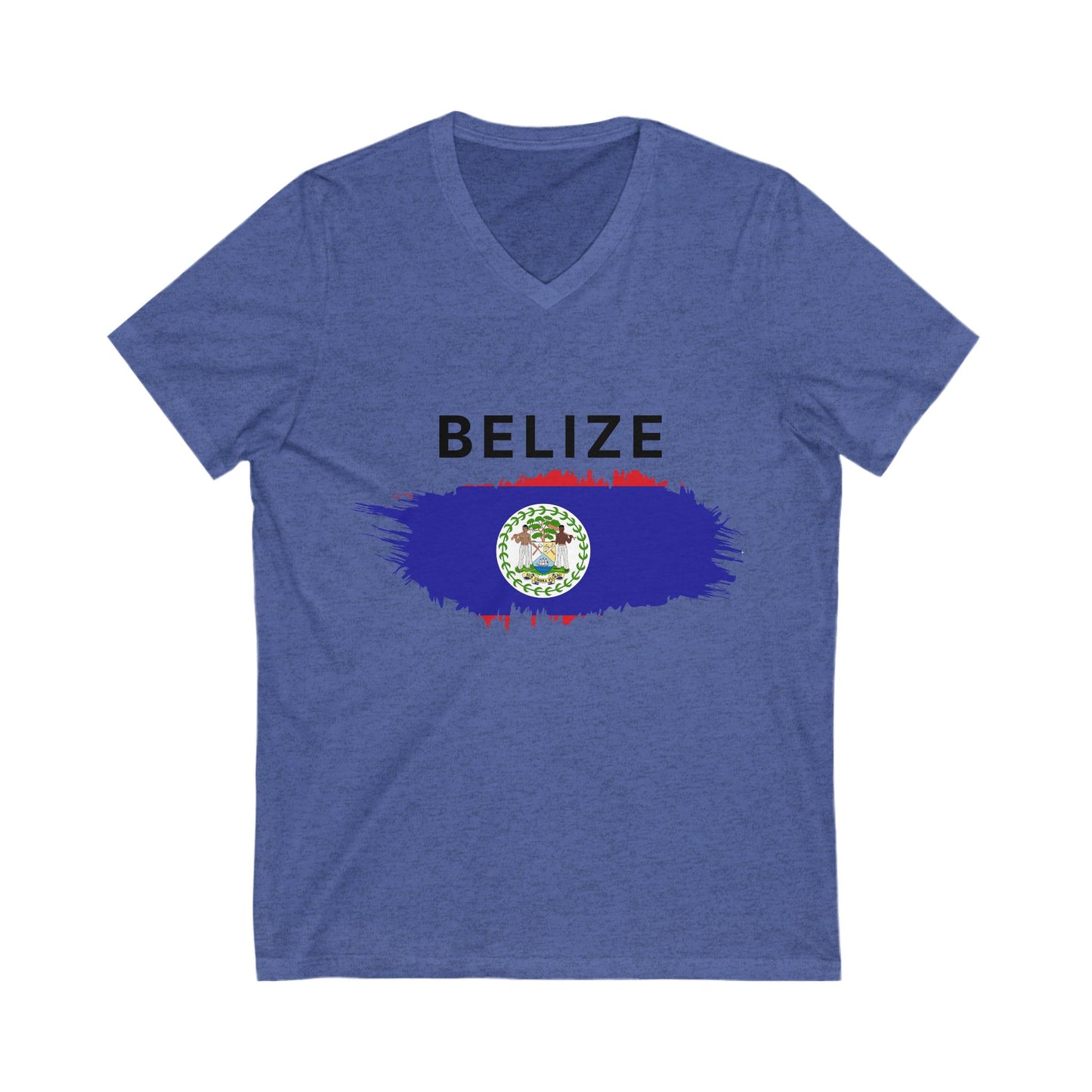 Belize Flag Short Sleeve V-Neck Tee