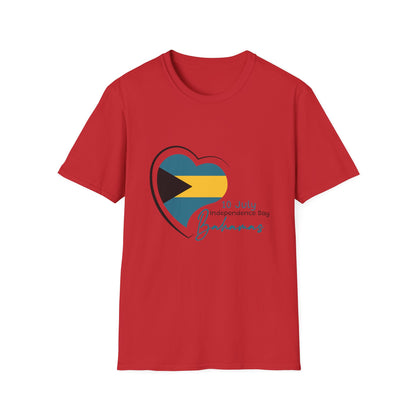 Bahamas Heart Shaped Flag  T-Shirt