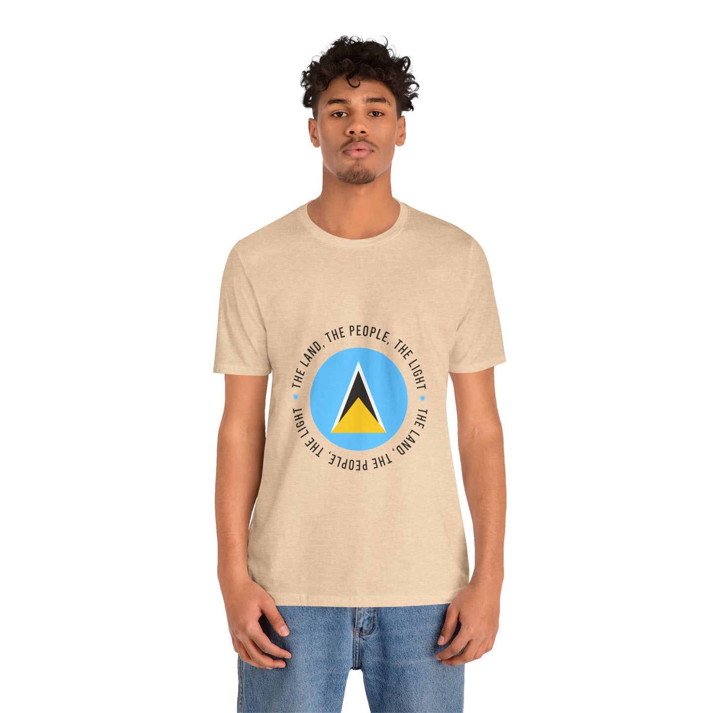 Unisex Jersey Korte Mouw Saint Lucia Vlag Shirt