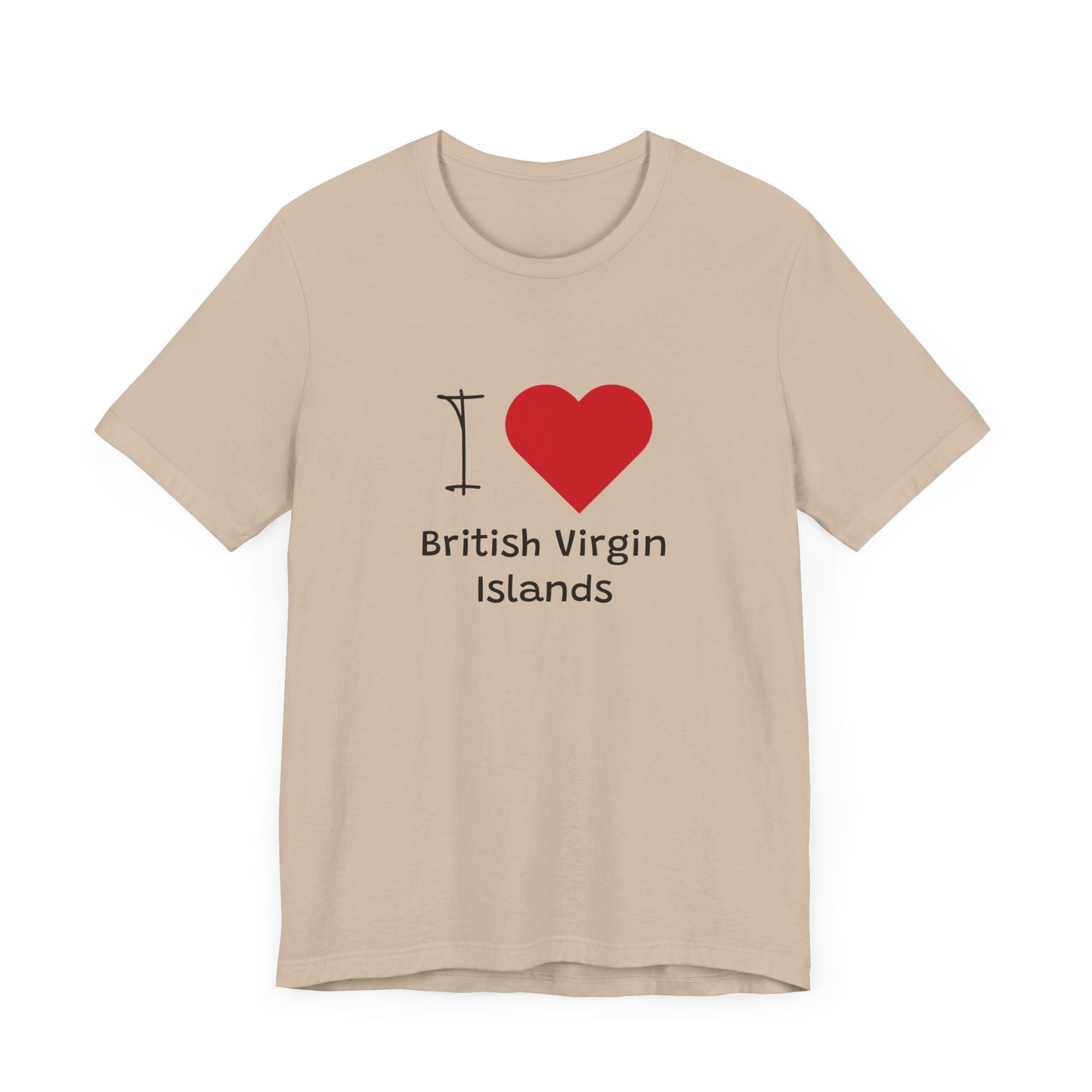 I Love British Virigin Island Unisex Jersey Short Sleeve Tee