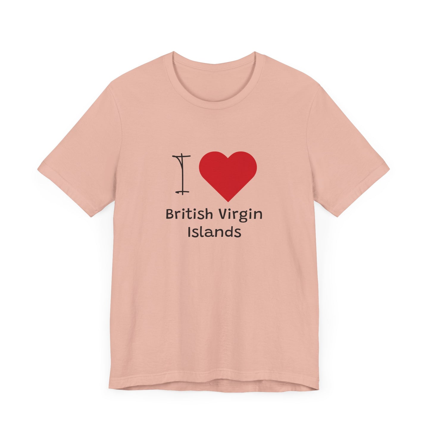 I Love British Virigin Island Unisex Jersey Short Sleeve Tee