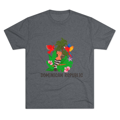 Tropical Dominican Republic Crew Tee - Unisex Tri-Blend