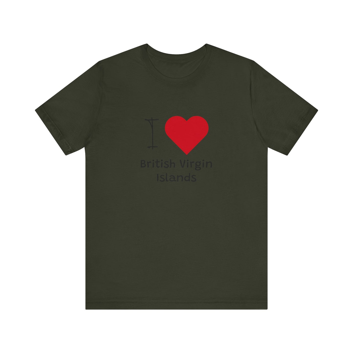 I Love British Virigin Island Unisex Jersey Short Sleeve Tee