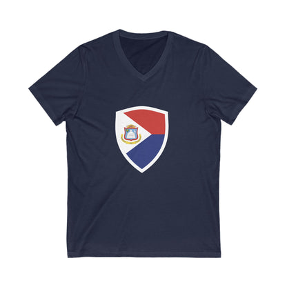Sint Maarten Unisex Jersey Short Sleeve V-Neck T-Shirt