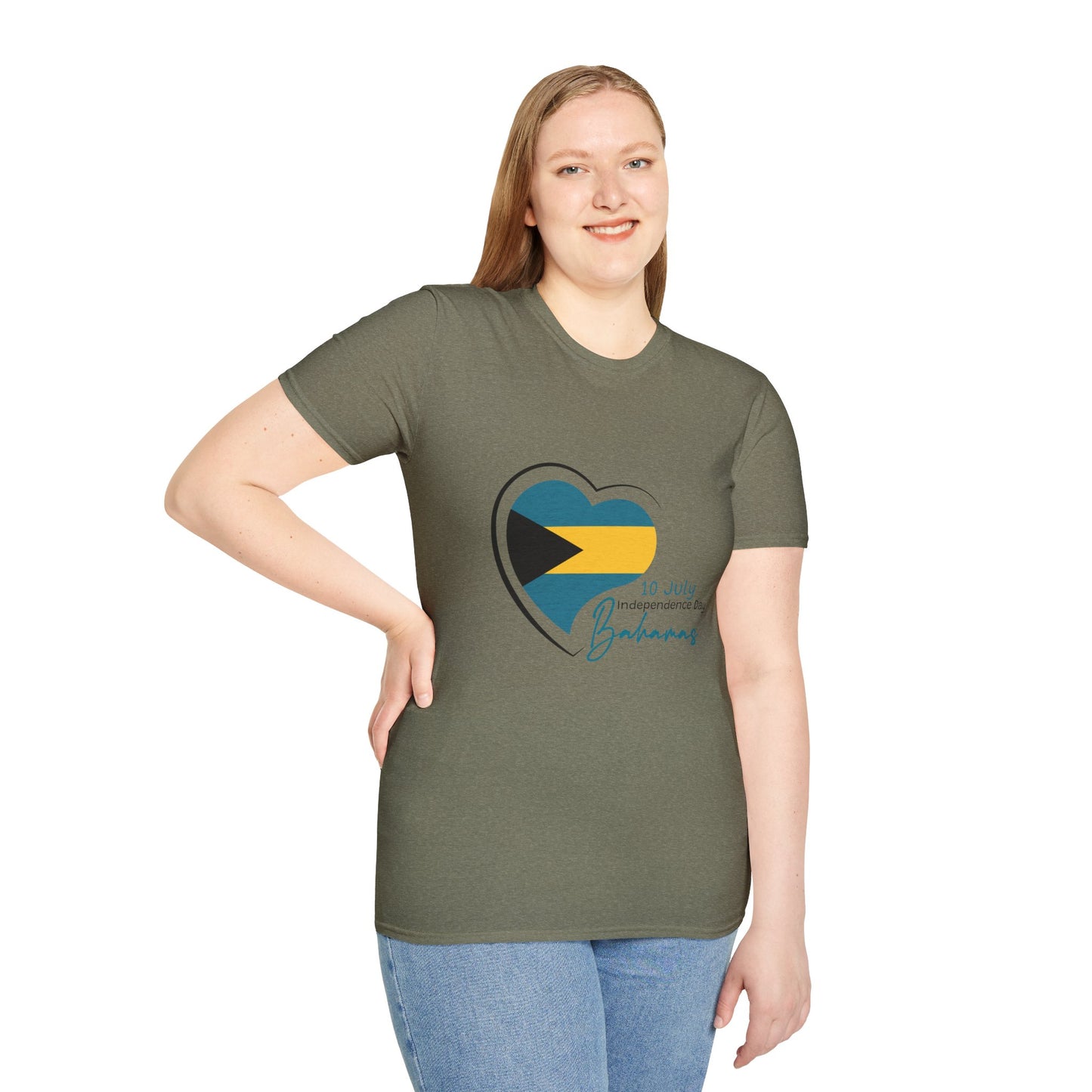 Bahamas Heart Shaped Flag  T-Shirt