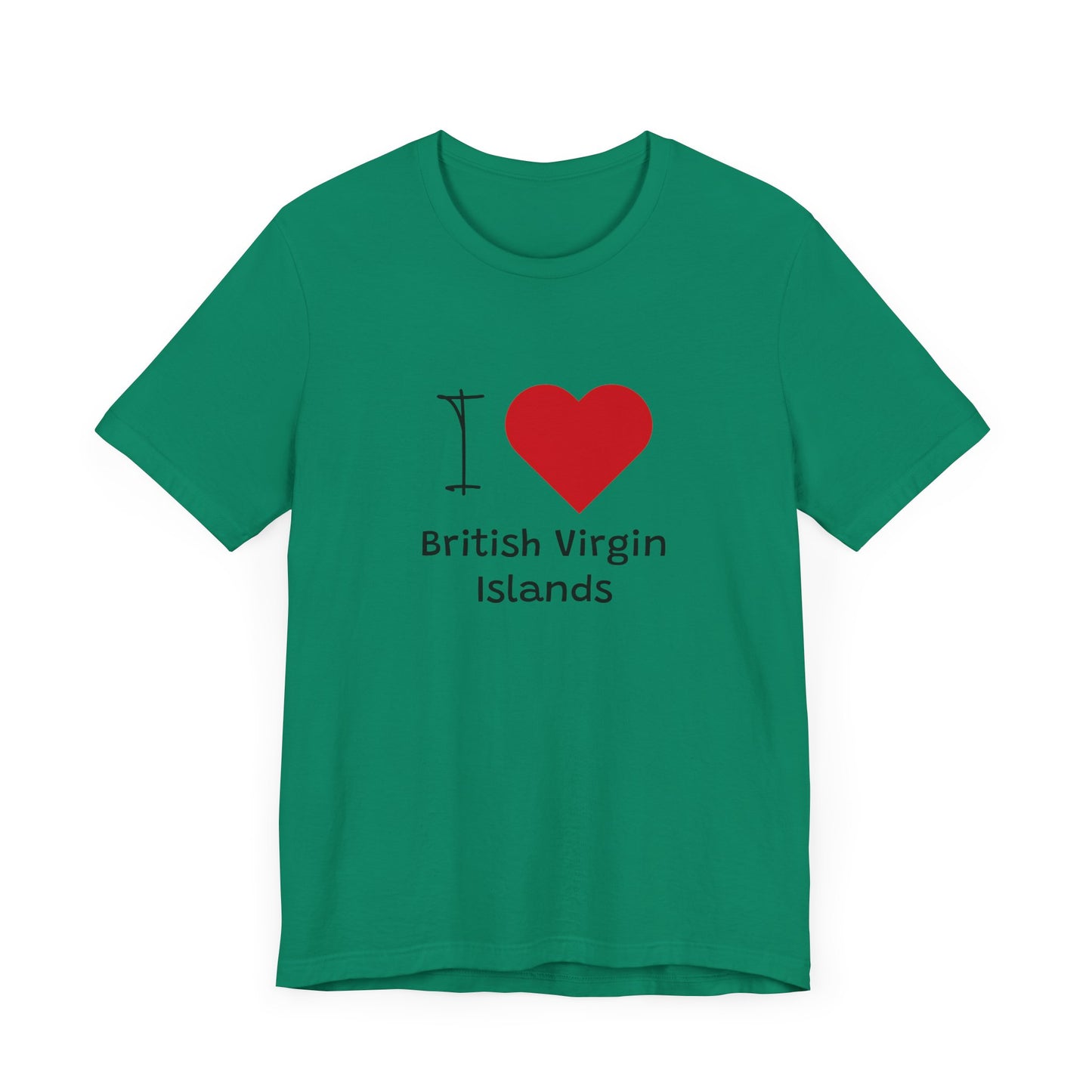 I Love British Virigin Island Unisex Jersey Short Sleeve Tee