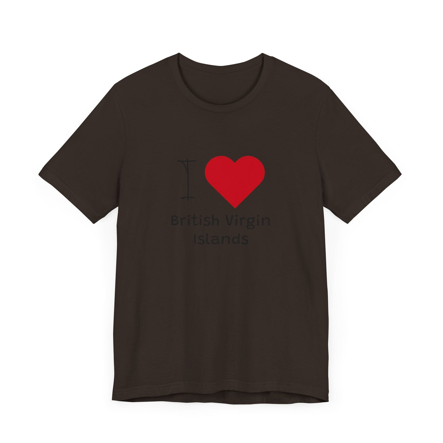 I Love British Virigin Island Unisex Jersey Short Sleeve Tee