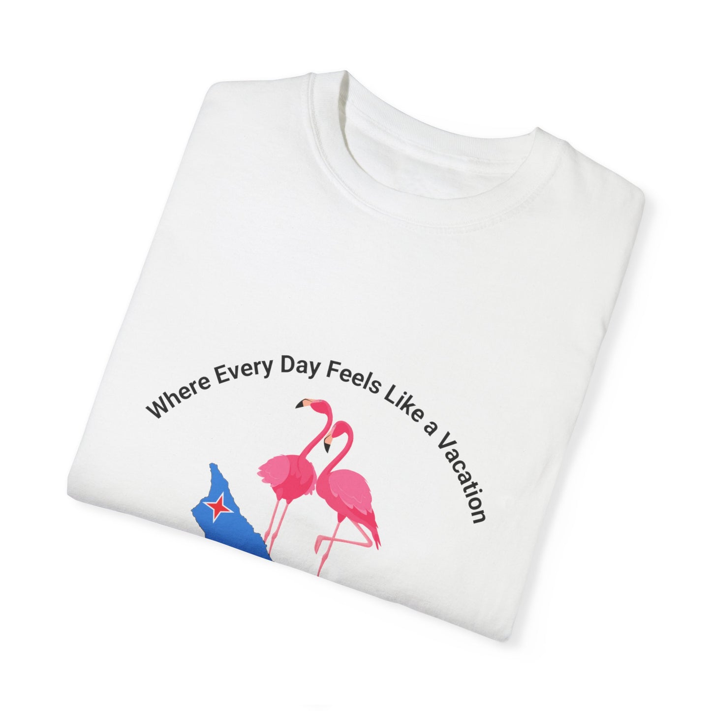 Vacation Vibe Unisex T-Shirt - Aruba Flamingos Design