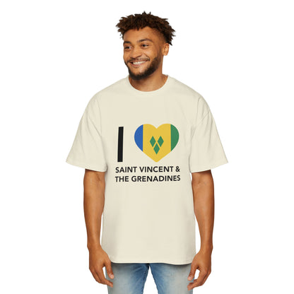 I Love Saint Vincent and the Grenadines Men's Heavy Oversized T-shirt