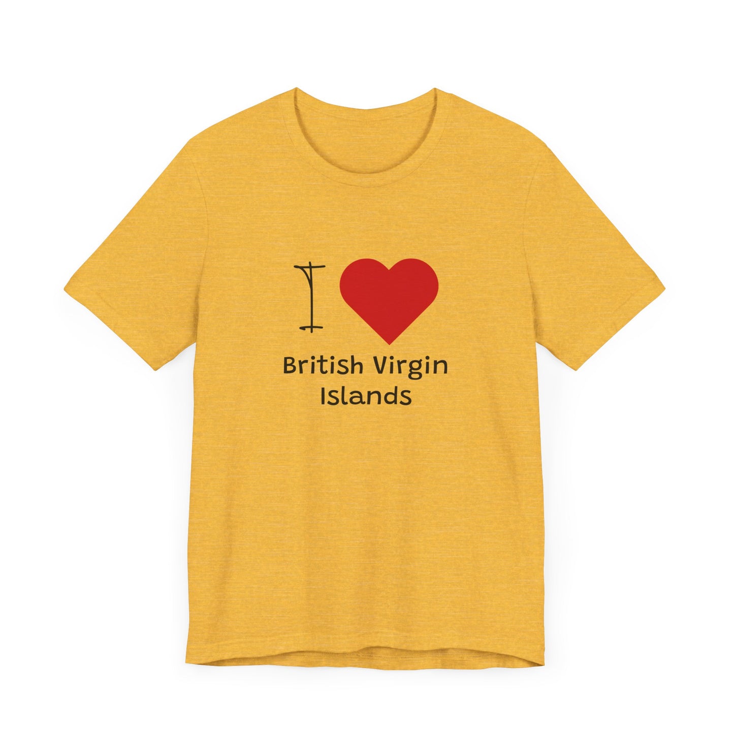 I Love British Virigin Island Unisex Jersey Short Sleeve Tee