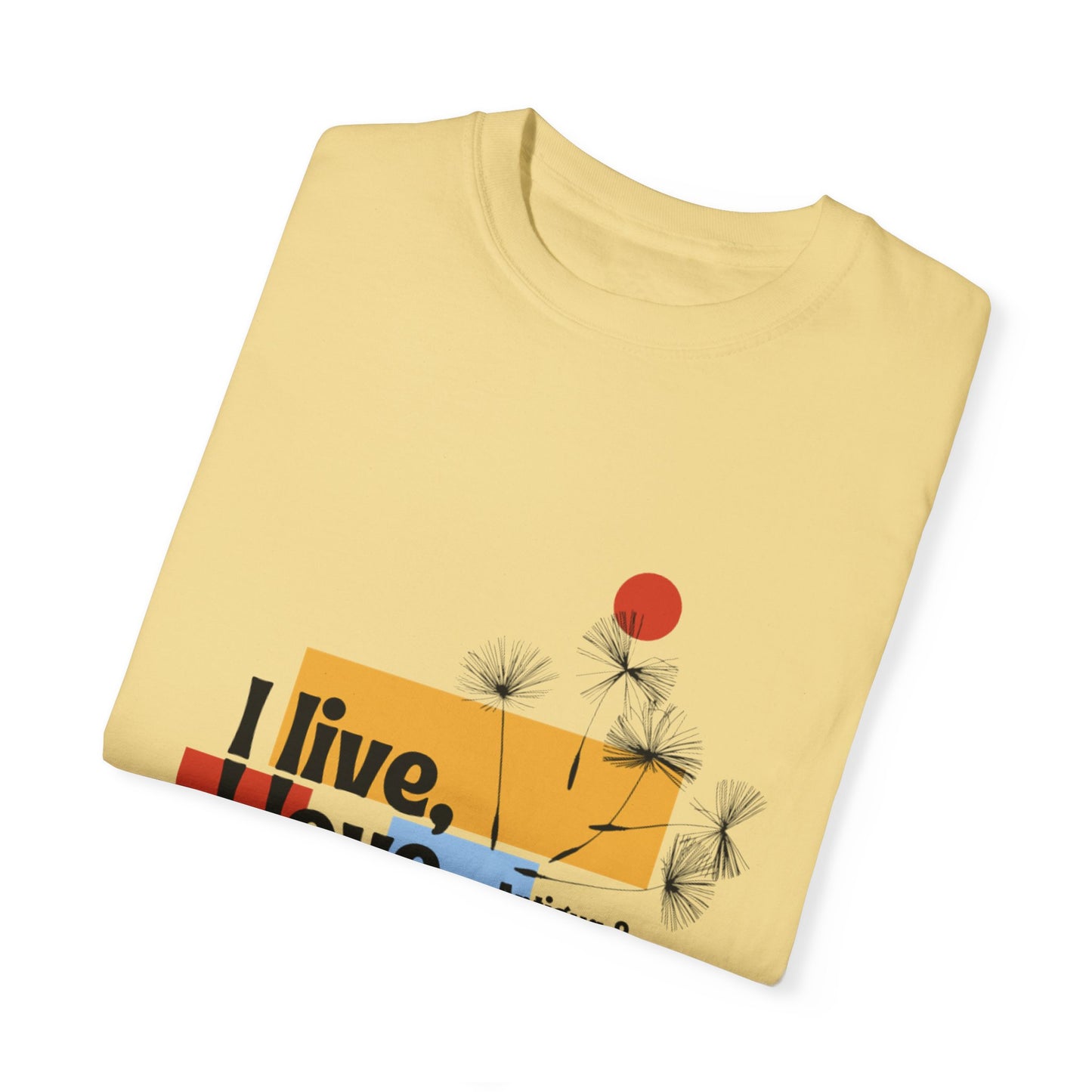 I Live, Love Antigua & Barbuda Unisex Garment-Dyed T-Shirt