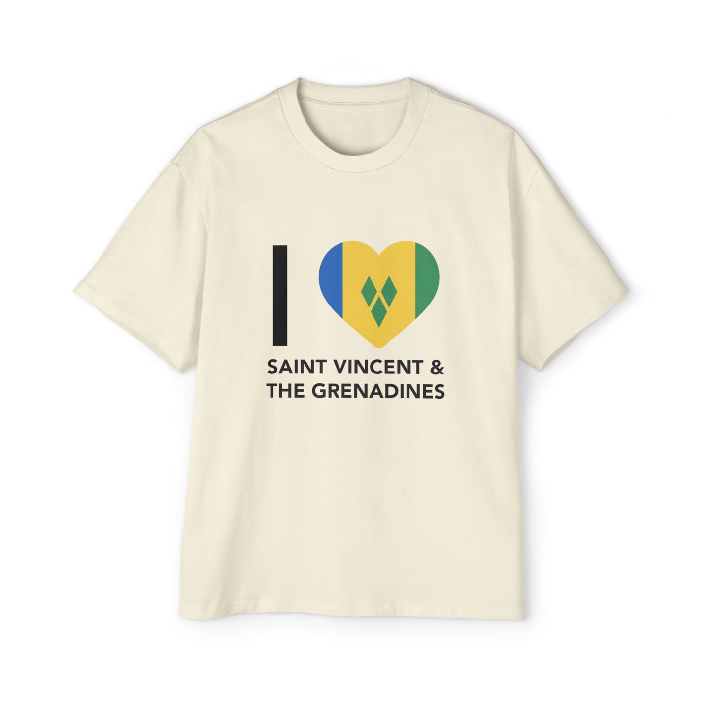 I Love Saint Vincent and the Grenadines Men's Heavy Oversized T-shirt