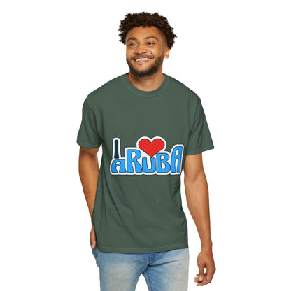I Love Aruba Unisex Garment-Dyed T-Shirt