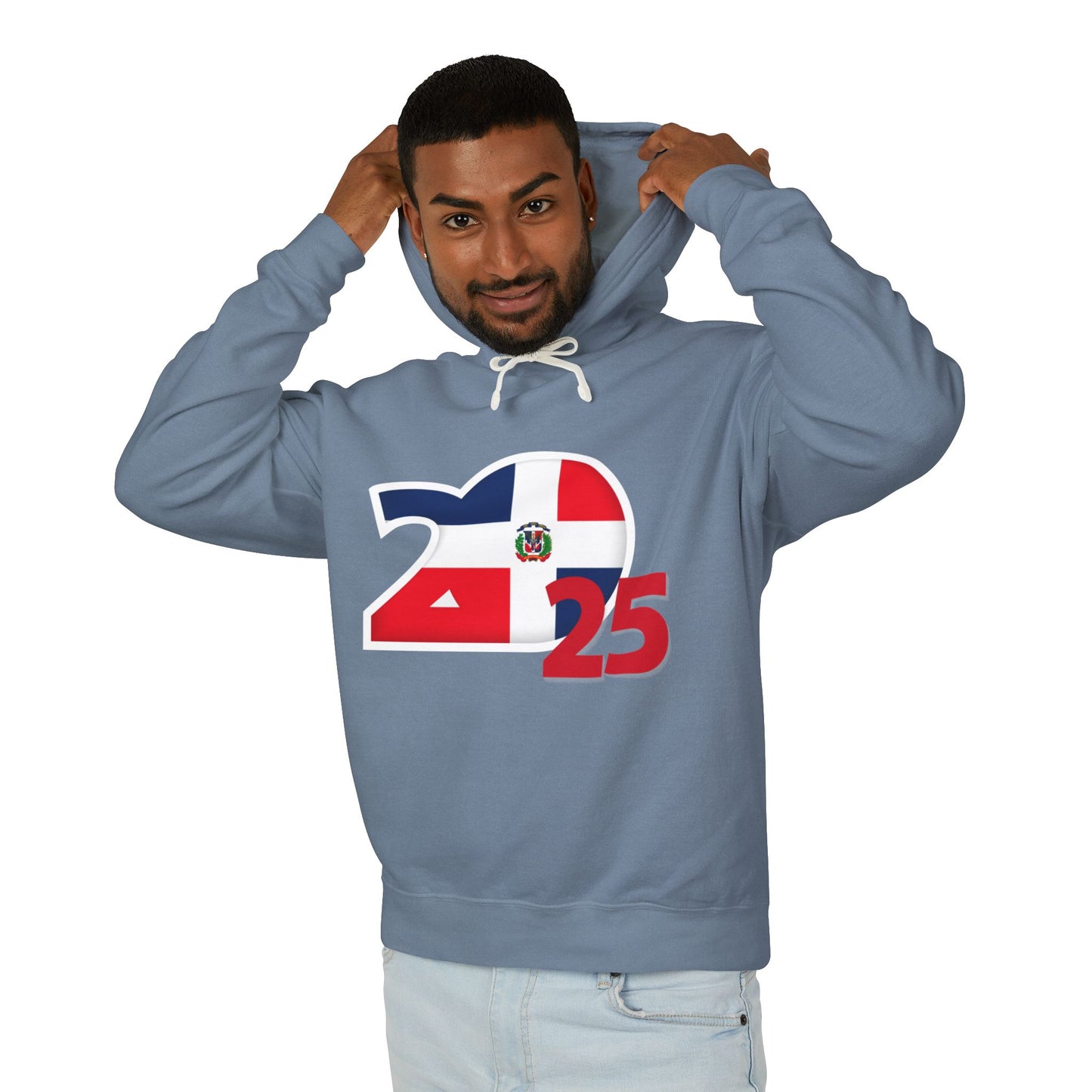 Dominican Republic 2025 Unisex Lightweight Hooded Sweatshirt