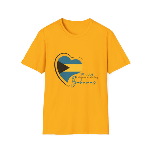 Bahamas Heart Shaped Flag  T-Shirt