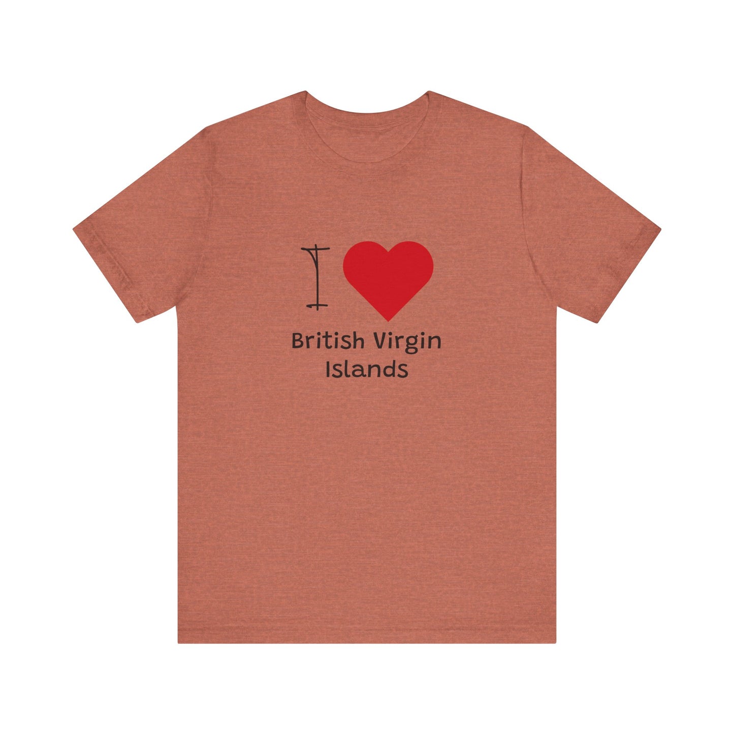 I Love British Virigin Island Unisex Jersey Short Sleeve Tee